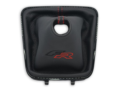 PARA SEAT IBIZA IV 6P 2015-2017 FUNDA PALANCA DE CAMBIO BORDADO FR NEGRO/ROJO - Imagen 4 de 5