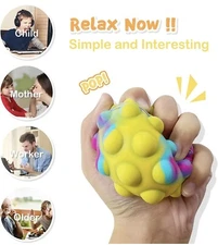 Pop Ball It Fidget Toys 4 PCS, 3D Squeeze Pop Ball Its Fidget Toy Fidgets Party 