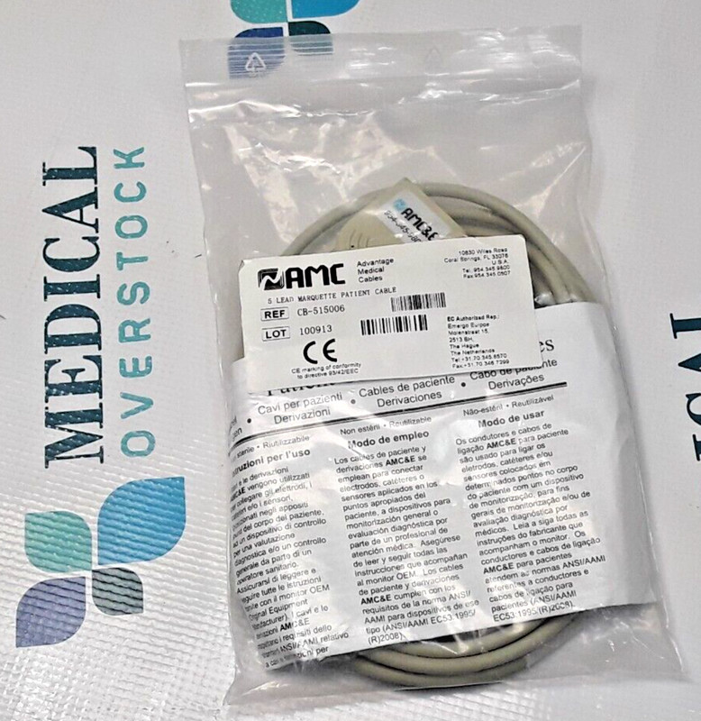 CB-515006 - AMC - 5 LEAD MARQUETTE PATIENT CABLE - N.O.B