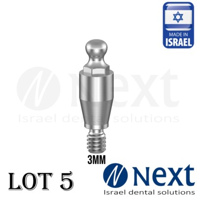 lot x 5 Ball Attachment abutment Hiossen Regular conical compatible 3 mm