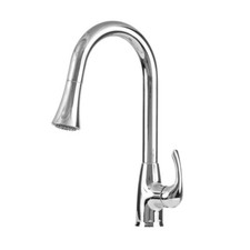 Single-Handle Pull-Down Sprayer Kitchen Faucet in Chrome by EZ-FLO