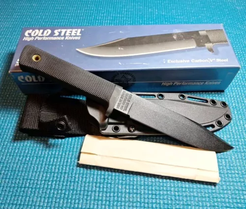 Vintage Cold Steel SRK Carbon V Knife USA #38CK Search Rescue NOS W/Box & Sheath
