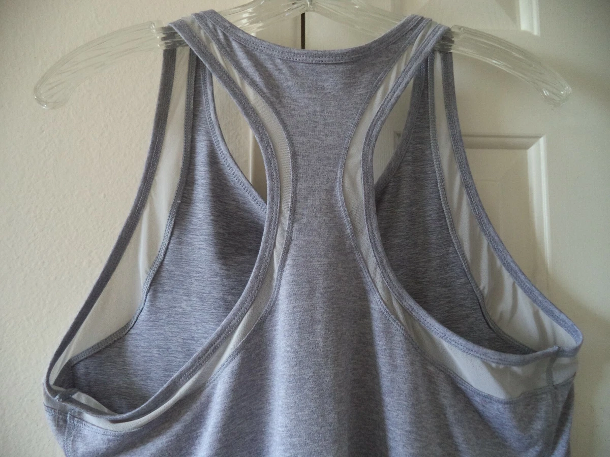 Old Navy Active Heather Grey Mesh Accent Racerback Workout Tank