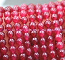 Natural 4mm Brazil Red Jade Gemstone Round Loose Beads 15 Inches Strand