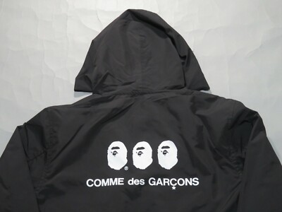25158 comme des garcons x bape hoodie jacket black S | eBay