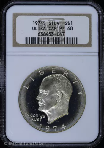 1974-S $1 Proof Eisenhower "Ike" Silver Dollar NGC PF 68 UC | PR