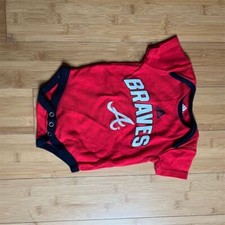 Adidas Atlanta Braves Infant Bodysuit Red/Navy - 3 Months