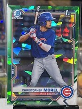 2021 Bowman Chrome Christopher Morel Green Sapphire Refractor /125 Cubs RC