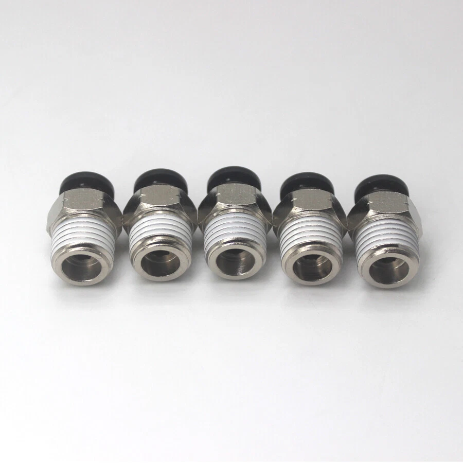 5Pcs Pneumatic Connector 1/4'' OD Tube NPT1/4'' Metal Thread Push in fitting - Image 2 of 4