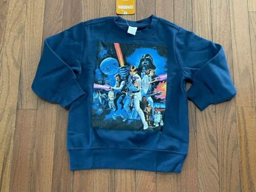 New Gymboree Boys Navy Blue Star Wars Sweatshirt Size XS 3-4 Extra Small 3-4