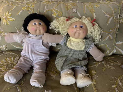 VTG Cabbage Patch Kids Early Knockoff Doll Lot Of 2 1980s