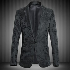 New Men's Youth Suit Autumn Embroidered Slim Stylish Plus-size Business Jcaket