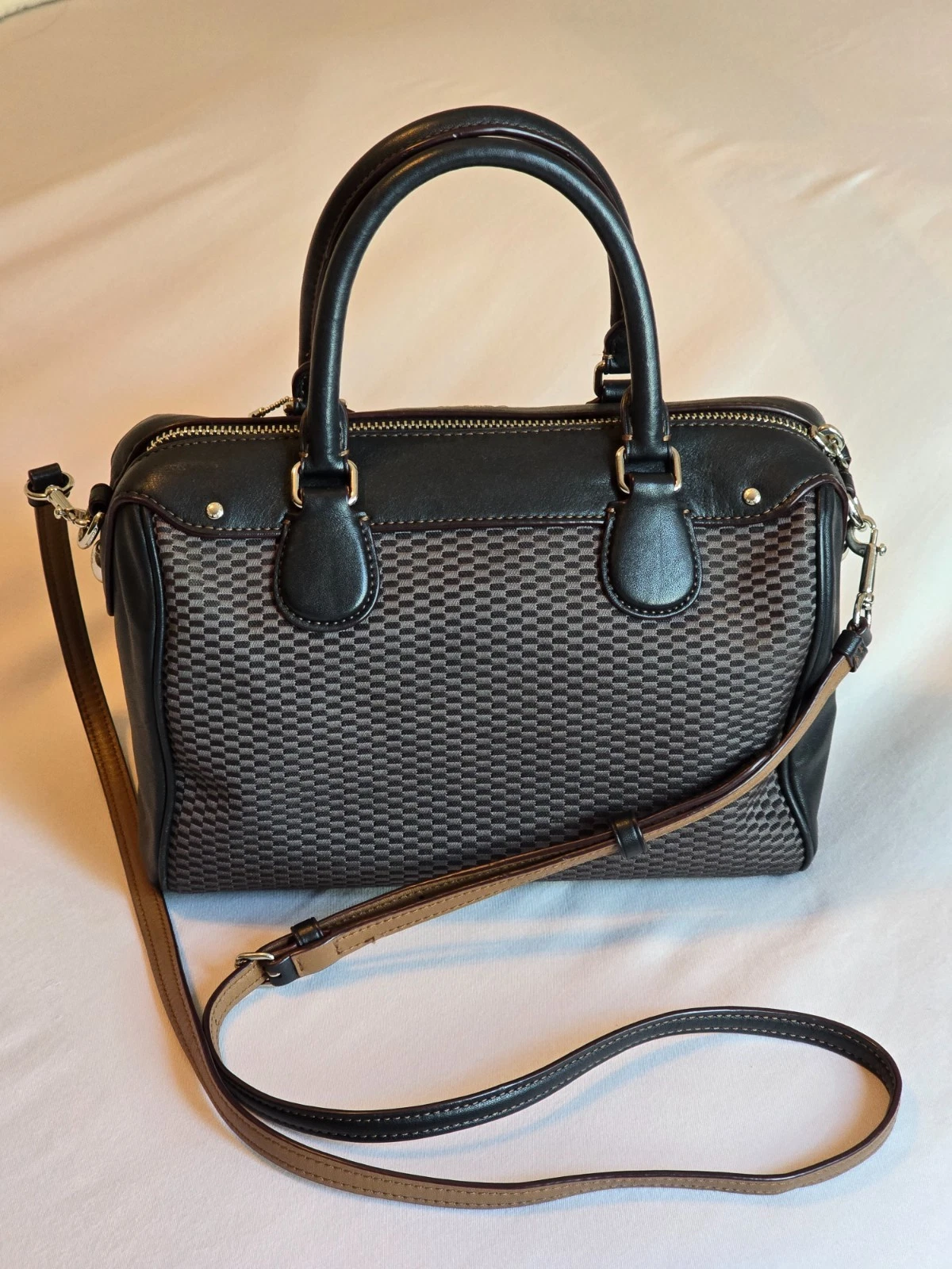 Borsa a tracolla Coach Legacy Jacquard Mini Bennett in pelle borsa nera