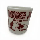 Vintage Ranger Joe Ranch Children's Mug Cowboy Hazel Atlas- White & Red