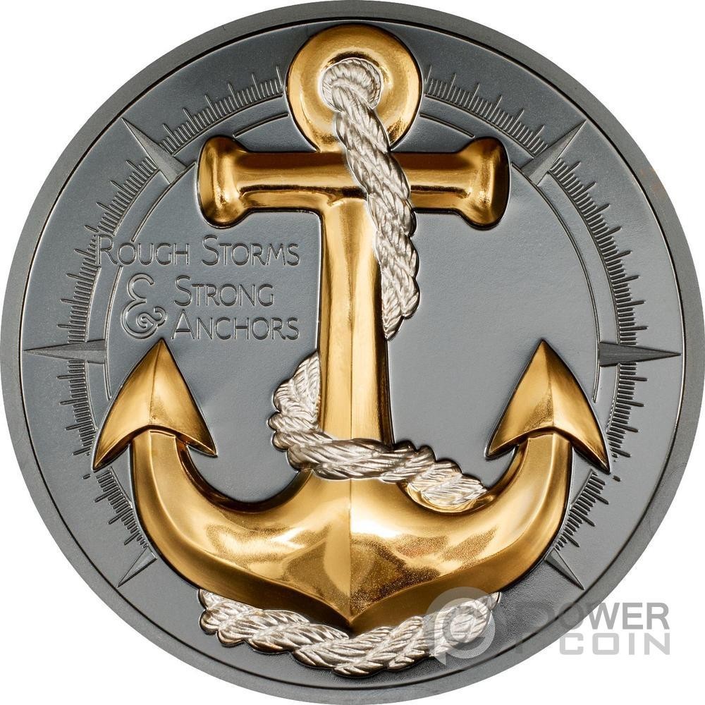 ANCHOR ROUGH STORMS Journey 2 Oz Silver Coin 10$ Cook