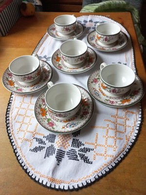 Eschenbach Ceranova Kaffeeservice,Teeservice 12 Teil Asiatische Blüte 6 Personen