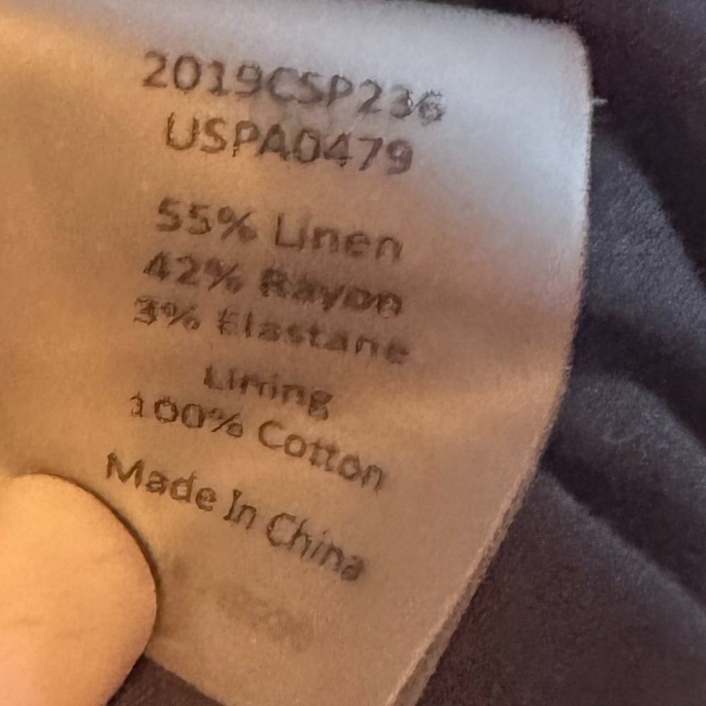 Universal Standard Linen Blend Button Cropped Pan… - image 4