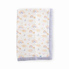 Little Unicorn Rainbows and Raindrops Deluxe Muslin Quilt 100 Rayon Muslin...