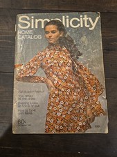 Simplicity Home Catalog 1969 Fall Fashion Sewing Patterns Winter Cover Torn.