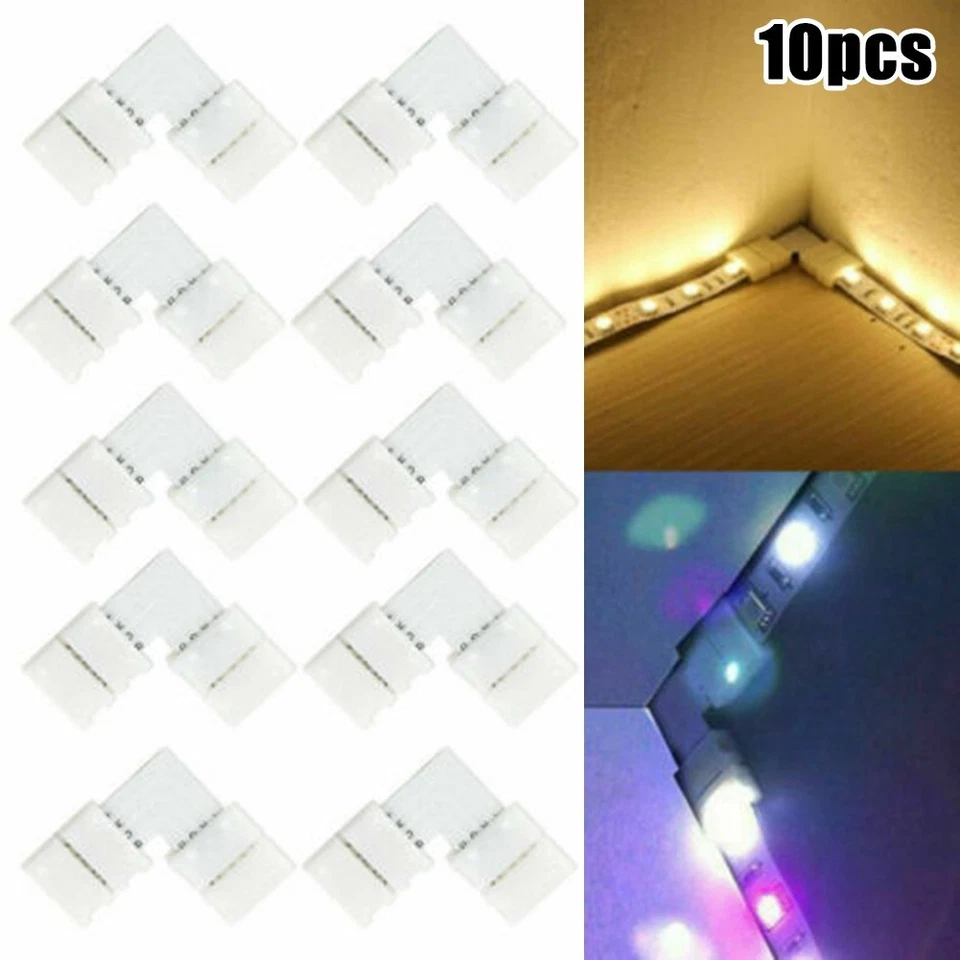 10 X 5050 Striscia LED Luce Angolo Connettori RGB Forma L Adattatore 90° Giunti - Immagine 3 di 4