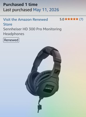 Sennheiser HD 300 PRO Wired Studio Monitoring Headphones Headband Black