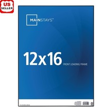 12x16 Front Loading Picture Frame Wall Display Durable Plastic Black Rectangle