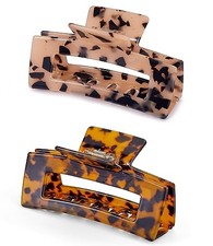 Large Hair Claw Clips Big Cutout Tortoise Shell Celluloid Hair Jaw Pattern B