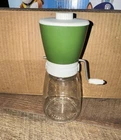 Vintage Federal Housewares Chicago Made Glass Nut Grinder/Chopper Avocado Green