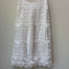 Anthropologie E by Eloise Ivory Lace Chemise Butterfly Dress S
