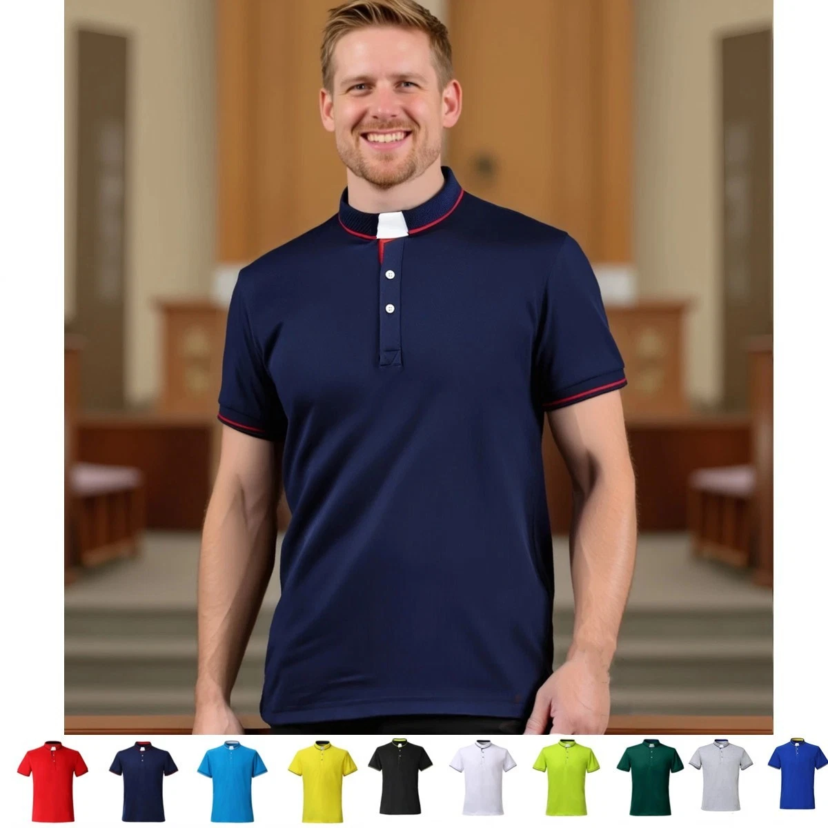 Men Clergy Shirt Clerical Priest Vicar POLO Shirt Tab Collar Pastor Polo Shirt
Opens in a new window