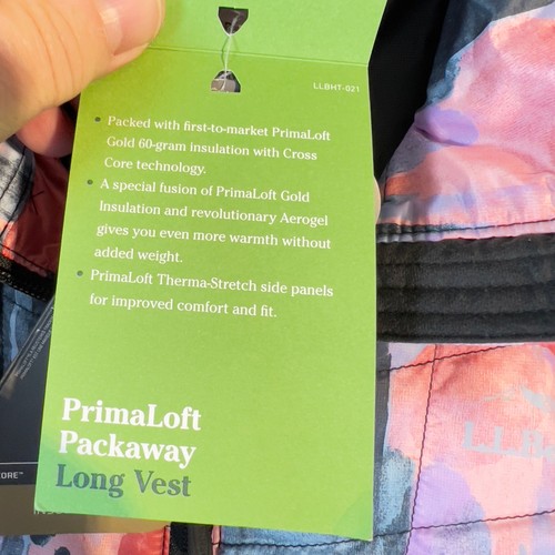 L.L.Bean PrimaLoft Cross Core Packaway Long Vest Women's XXS Reg NEW Item 505996 - Picture 20 of 24