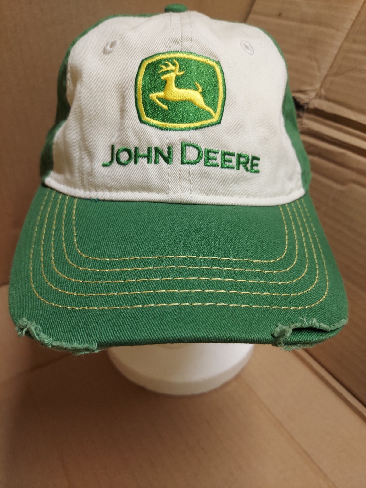 John Deere Distressed Cap Adjustable Strapback Ha… - image 3