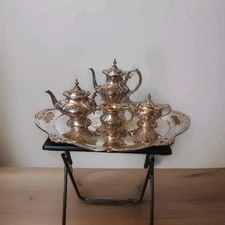 Gorham CHANTILLY SILVERPLATE Silverplate 5 Piece Tea Set Vintage 