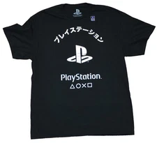 PlayStation Mens T-Shirt - Kanji Style rainbow Silver Foil Image