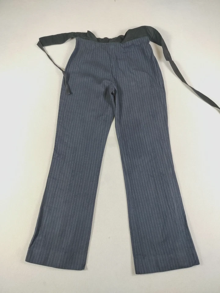 Philosophy Di Alberta Ferretti Pants Womens 6 Blue Pinstripe Belted Wool Blend - Image 2 of 4