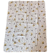 Vtg. Disney Winnie The Pooh Baby Blanket Cotton Flannel Receiving Piglet ABC’s