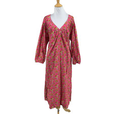 J Crew Dress Womens XL Extra Large Tie Waist Cotton Poplin Balloon Sleeves *READ