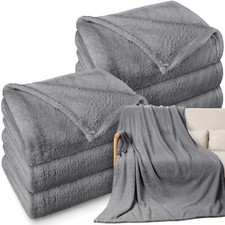 Tinideya 6 Pack Sherpa Fleece Throw Blankets Bulk 50x60 Soft Plush Wedding Couch