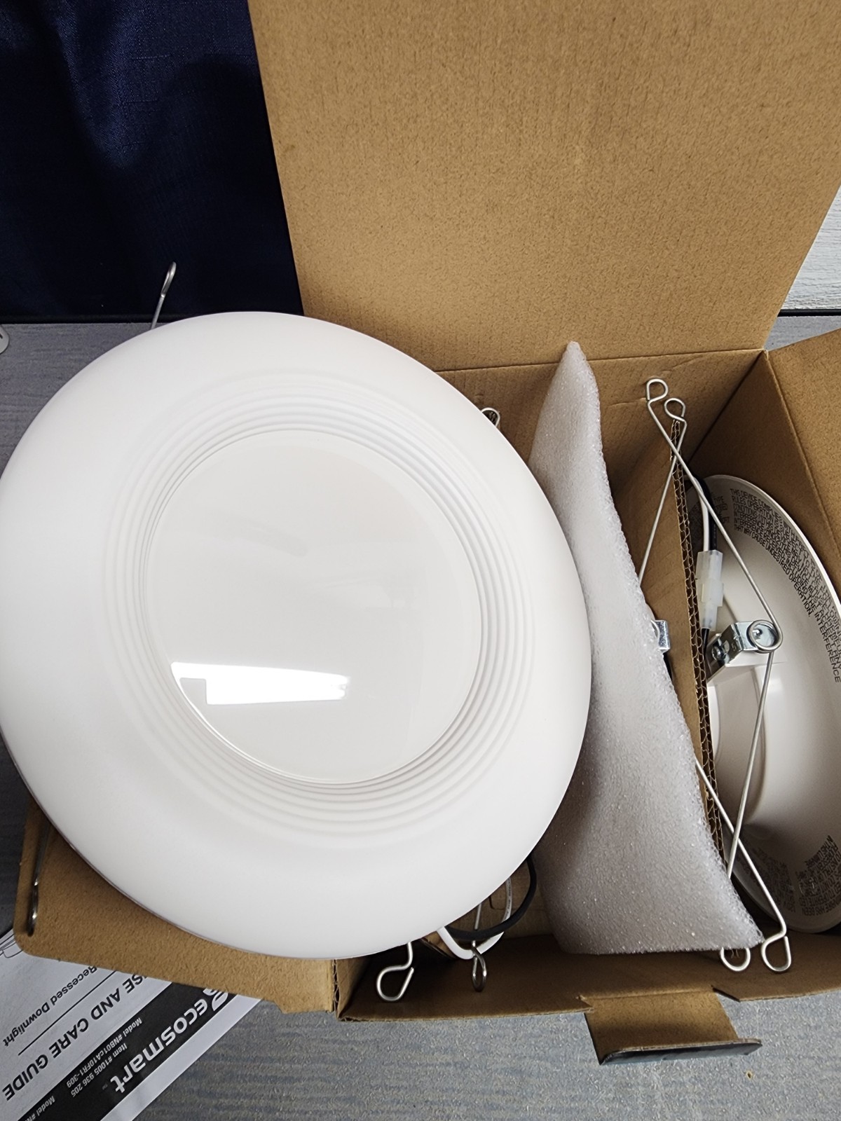 EcoSmart 5/6 in Soft White 2700K LED Recessed Trim, White 4-Pack