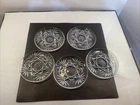 Vintage Anchor Hocking Prescut Clear Glass Coaster Set of 5
