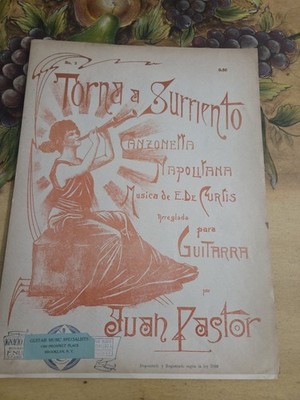 Mario Arenas Torna A Surriento De Curtis For Classical Guitar Rare Sheet Music