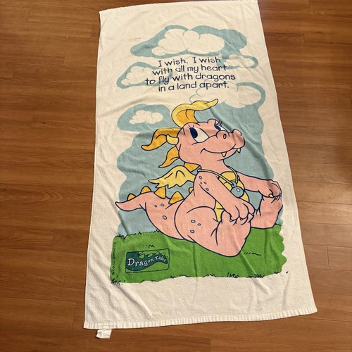 Deadstock Dragon Tales 2001 CASSIE Towel Kids Magical Fantasy Dragons Vintage