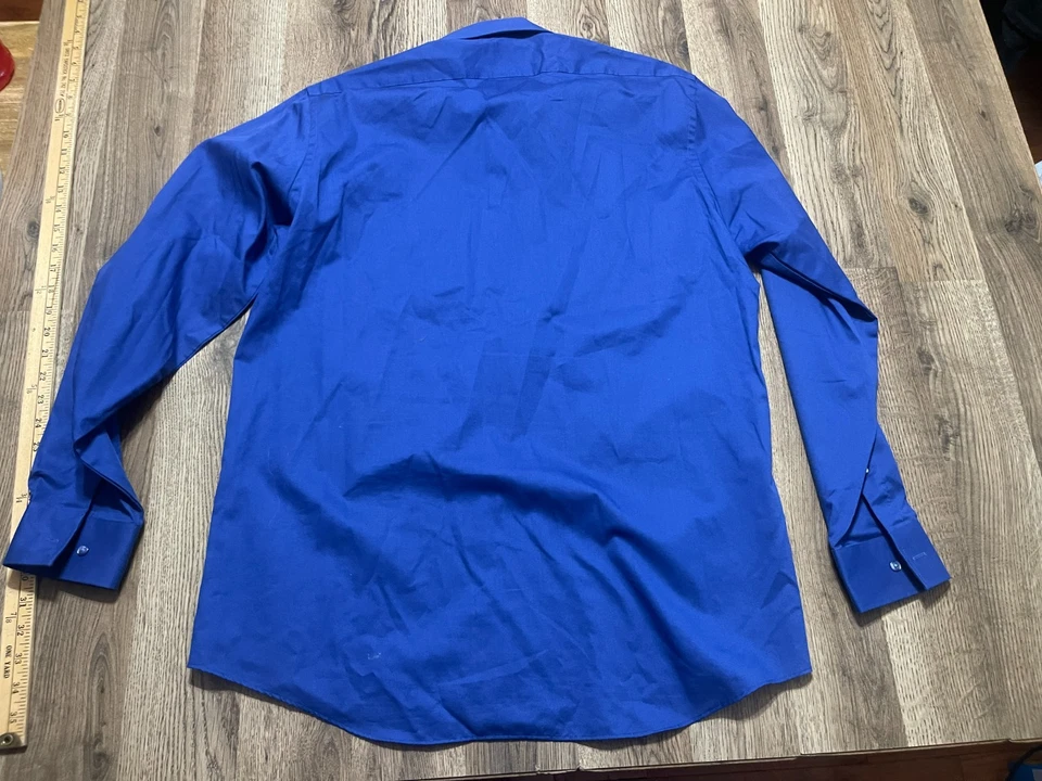 Van Heusen Shirt, Men's Size 16 34/35, Blue, Button Up, Classic Fit, Flex Collar - Image 2 of 4