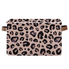 Large Storage Basket Pink Black Leopard Foldable Storage Box Organizer Bins w...