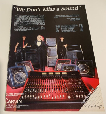 MISSING PERSONS Band CARVIN Hit Parader 1980's Magazine 1 Page Advert
