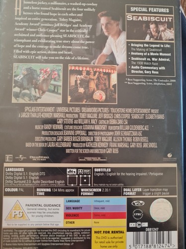 Seabiscuit (DVD, 2004) - Picture 2 of 3