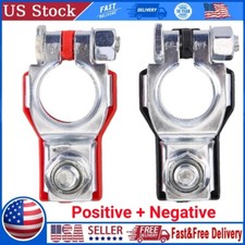 2 Car Battery Terminal Connector Top Post Positive Negative Heavy Duty Universal