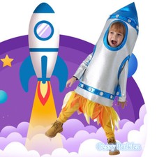 Z-O4-2 Silver Rocket Ship Boys Girl Space Man Nasa Book Week Science Costume