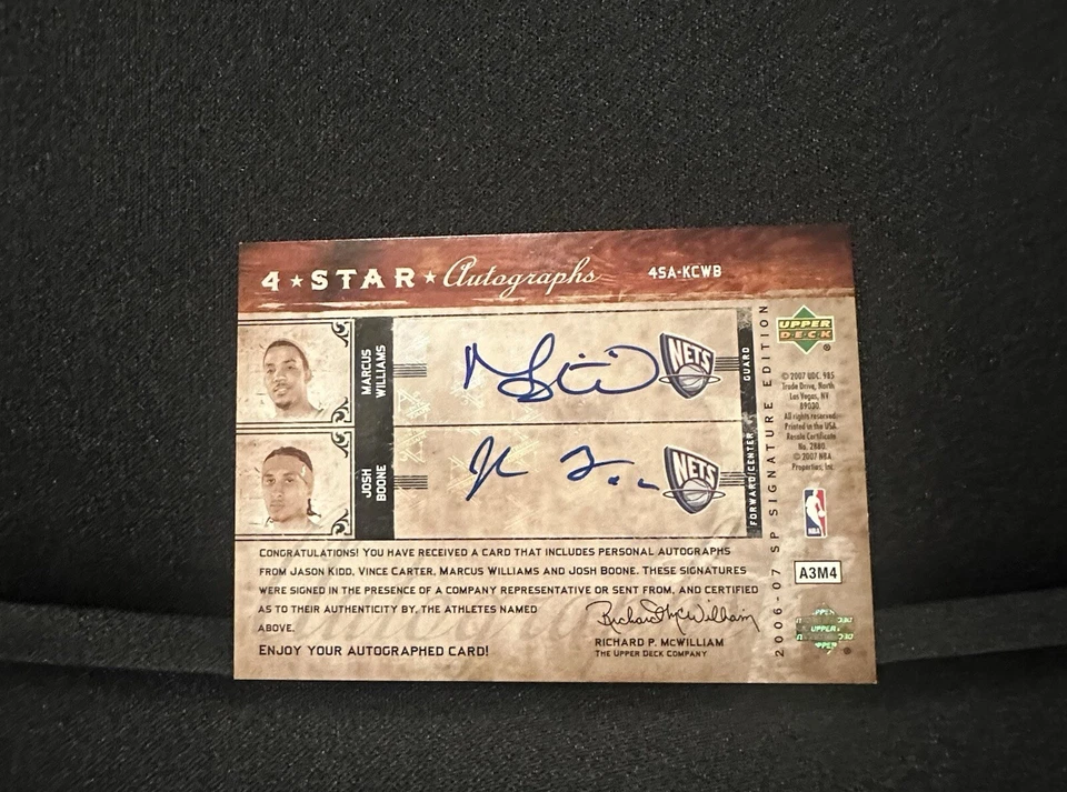 2007 Upper Deck Quad Auto Jason Kidd Vince Carter Josh Boone NJ Nets /15 Wow 🔥 - Image 2 of 2