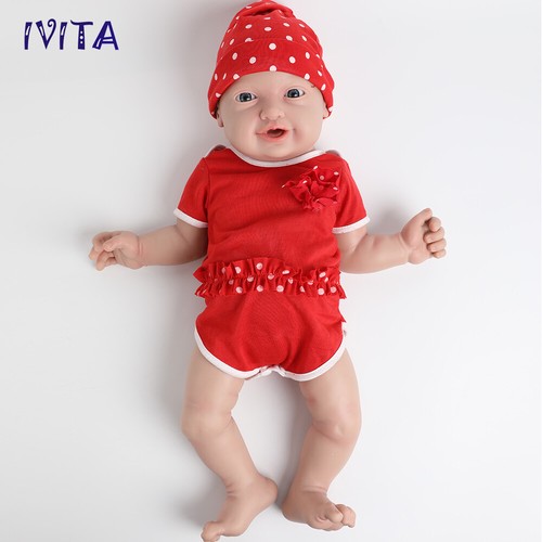 Muñeca renacida de silicona suave de cuerpo completo de 23"" hecha a mano bebé recién nacida muñeca - Imagen 5 de 12